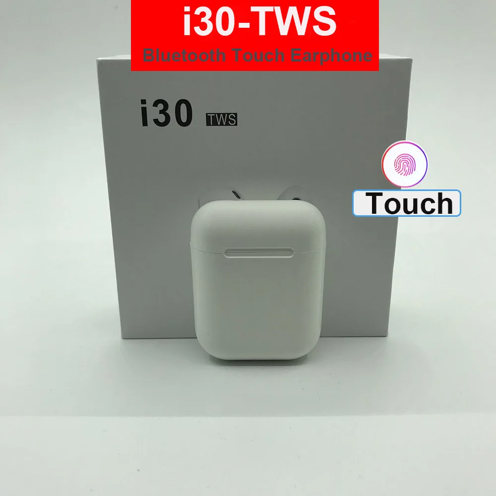 

i30 TWS Touch Control Wireless headsets Bluetooth 5.0 earphones with charging box mic for iphone xiaomi samsung Android for i14