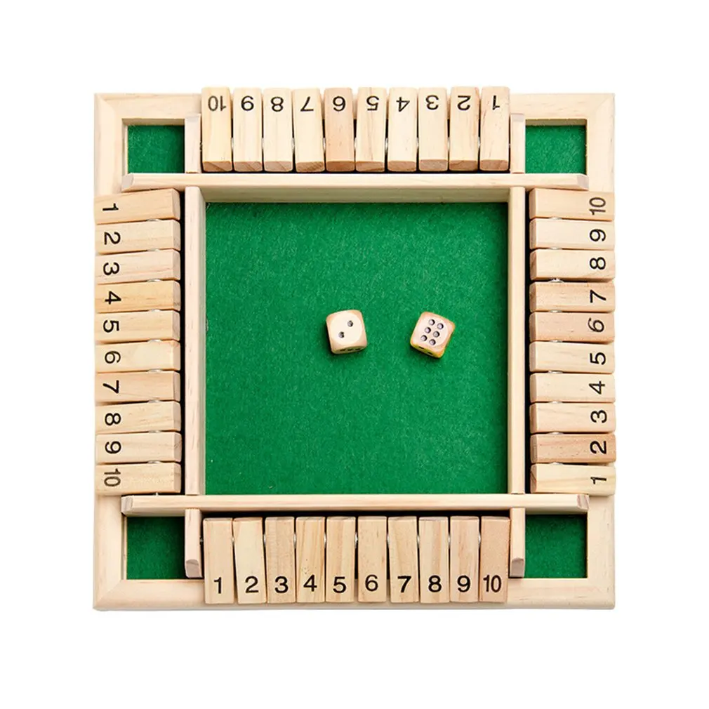 Wooden Traditional Four Sided 10 Number Pub Bar Board Dice Party Funny Game Toys Four-sided Flop Toy | Игрушки и хобби