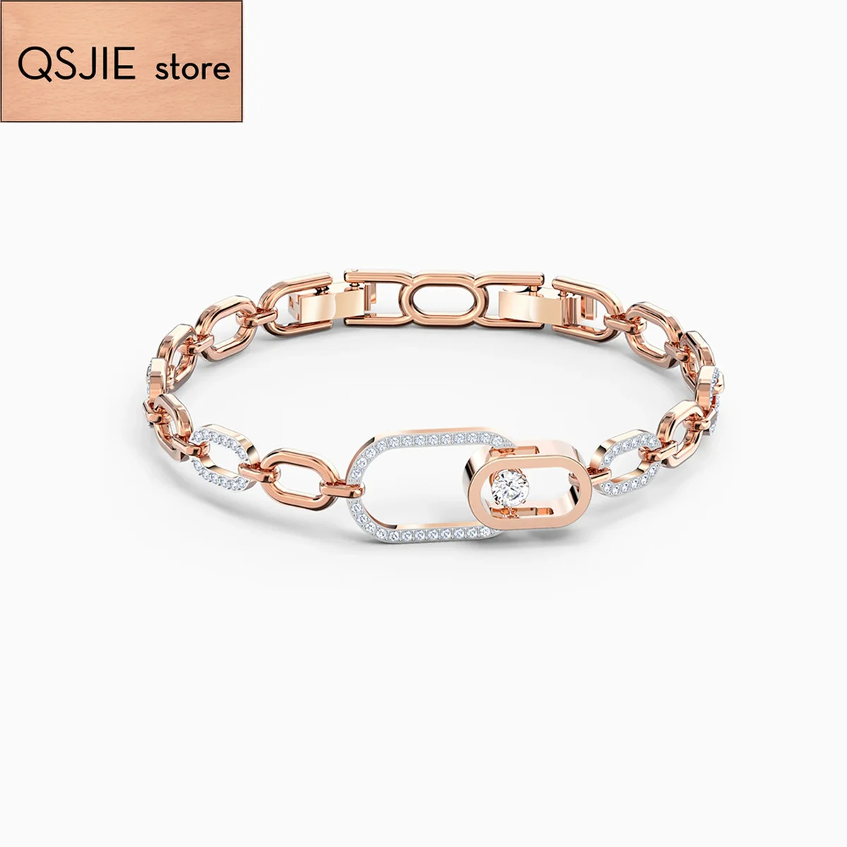 QSJIE Swa1: 1 модный многослойный овальный браслет с застежкой умный из розового золота Гламурные модные