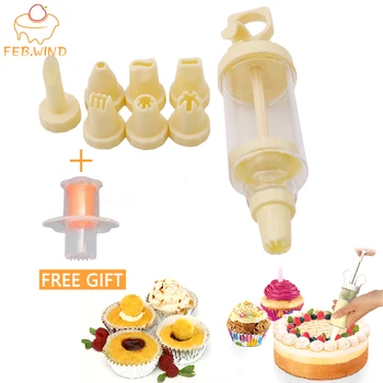 

Cake Decorating Tools Piping Sets Injector Cupcake Icing/Filler Tools With Piping Nozzles Dessert Decorators Free Hole Punch 463