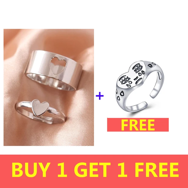 Silver Color Butterfly Rings For Women Men Lover Couple Ring Set Friendship Engagement Wedding Band Open Ring 2021 Trend Jewelry 21