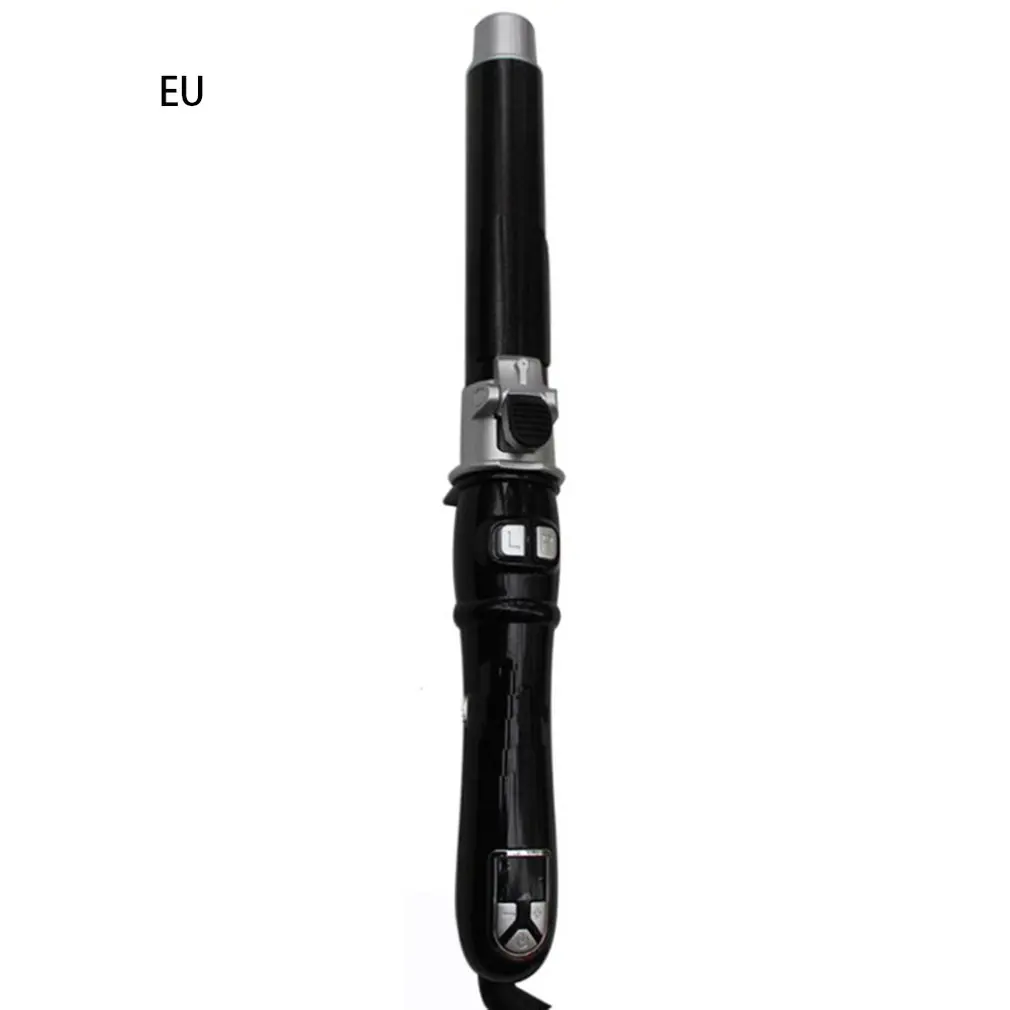black-25 mm Автоматическая бигуди для волос прямые волосы ЖК-хвост вращающийся термостат спиральная электрическая шина выпрямитель для волос от морщин - Цвет: black-25 mm