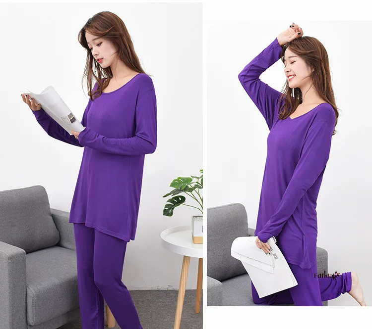 110 KG Spring Fall Winter Pajamas Women 2021 Plus Size Modal Cotton Sleepwear Pijama Set Underwear Suit Pyjama Femme 3XL-7XL pyjama sets