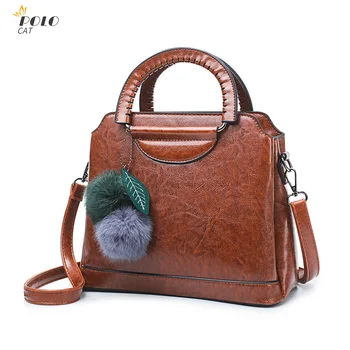 

Women Hairball Ornaments Totes Solid Handbag Party Purse Ladies Vintage Messenger Crossbody Shoulder Bags Women Large Handbags