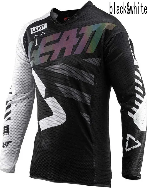 MTB MX ATV Мотокросс DH с длинным рукавом летняя одежда для езды по пересеченной местности на мотоцикле для езды на горном велосипеде Джерси BMX для мотокросса - Цвет: Black White