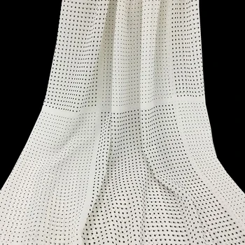 

Soft Solid White Polka Dot Printed Chiffon Tulle Fabric For Dress Shirts, Black, Yellow, By The Meter