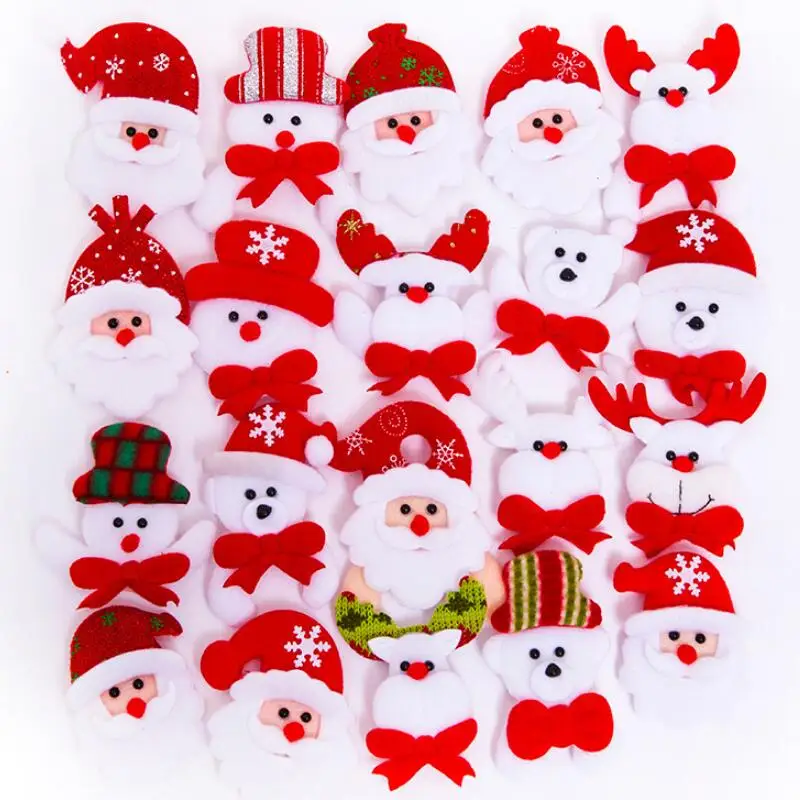 

Christmas Gift LED Glowing Santa Snowman Deer Bear Glow Flashing Cartoon Brooch Badge Toy Christmas Luminous Decoration LX8100