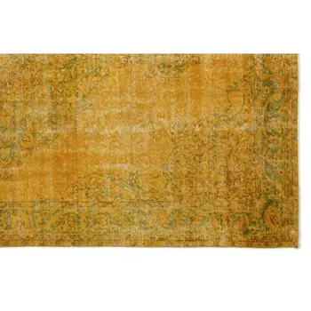 

Handmade Yellow Vintage Overdyed Turkish Area Rug 200x305 Cm-6'7''X10'0''