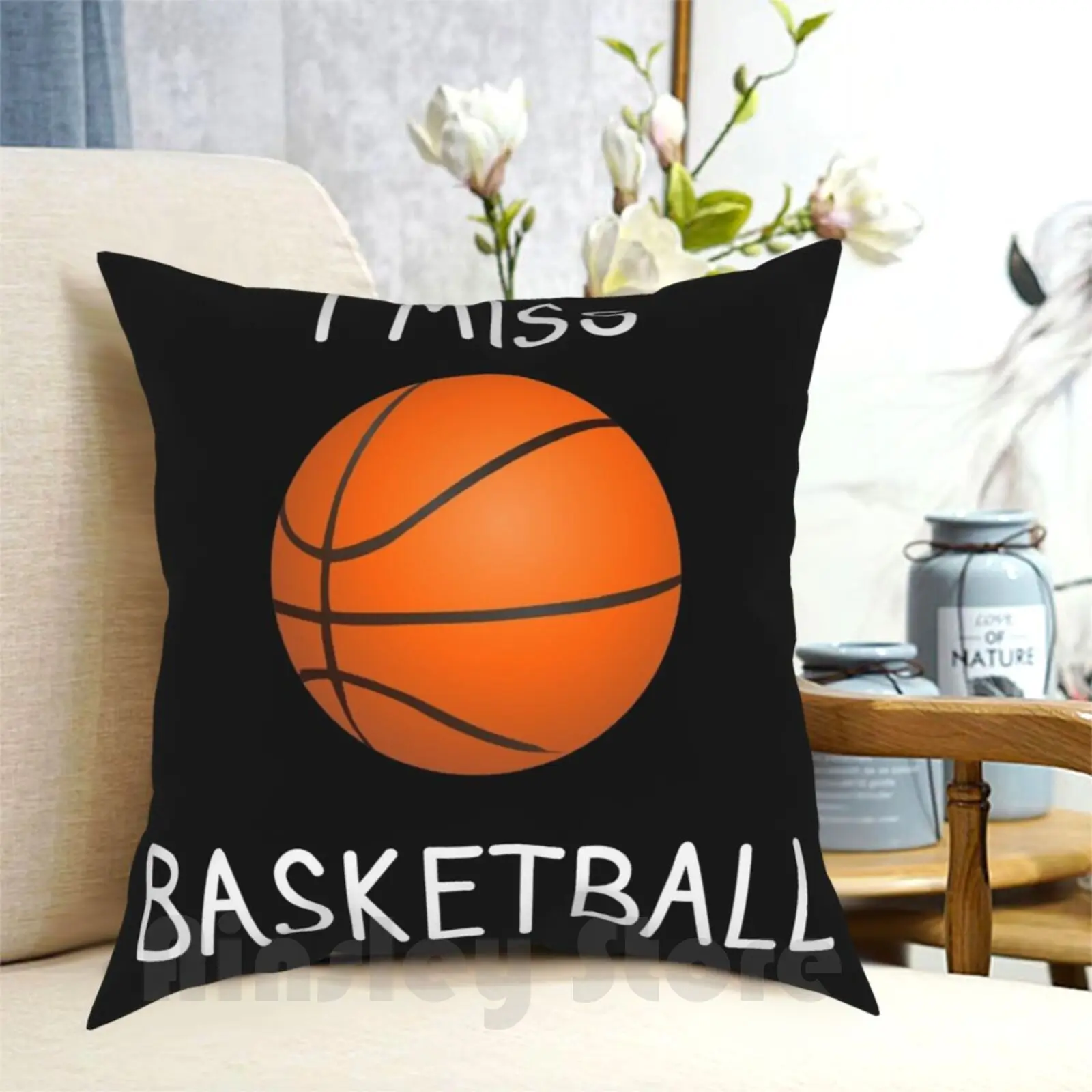 

I Miss Basketball Pillow Case Printed Home Soft Throw Pillow Miss Basketball Miss Sports Love Sports Love Basketball I