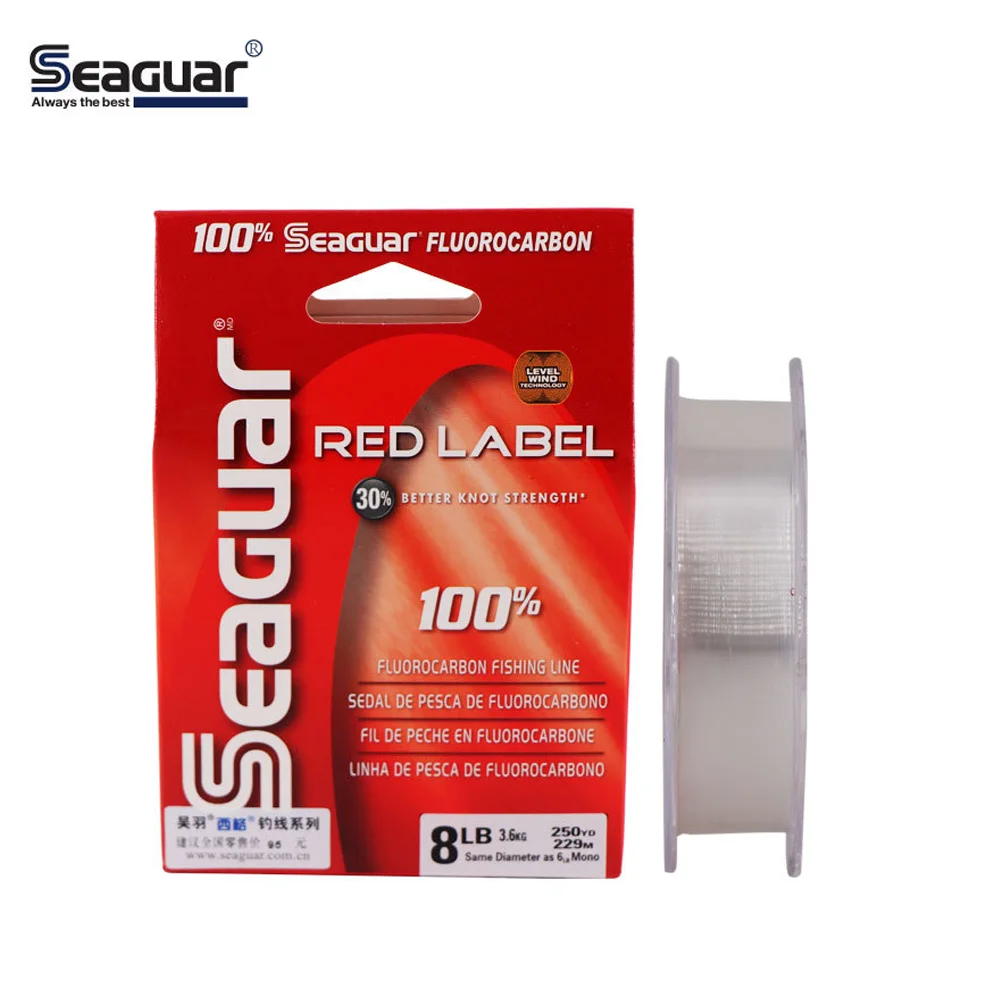 SEAGUAR оригинальная красная рыболовная леска 6LB-12LB 100% Фторуглеродные Лески 229 м/183 м |