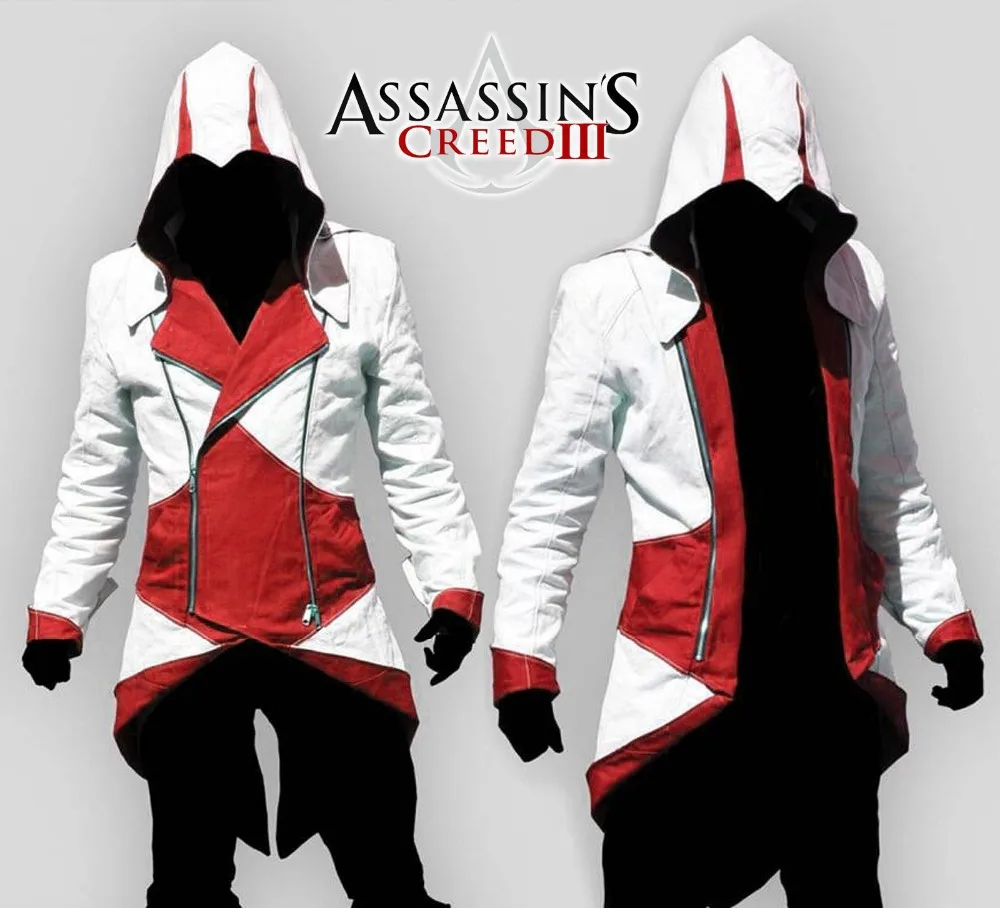 Adult Men Women Assassins Creed Cosplay Costume Hooded Men Coats