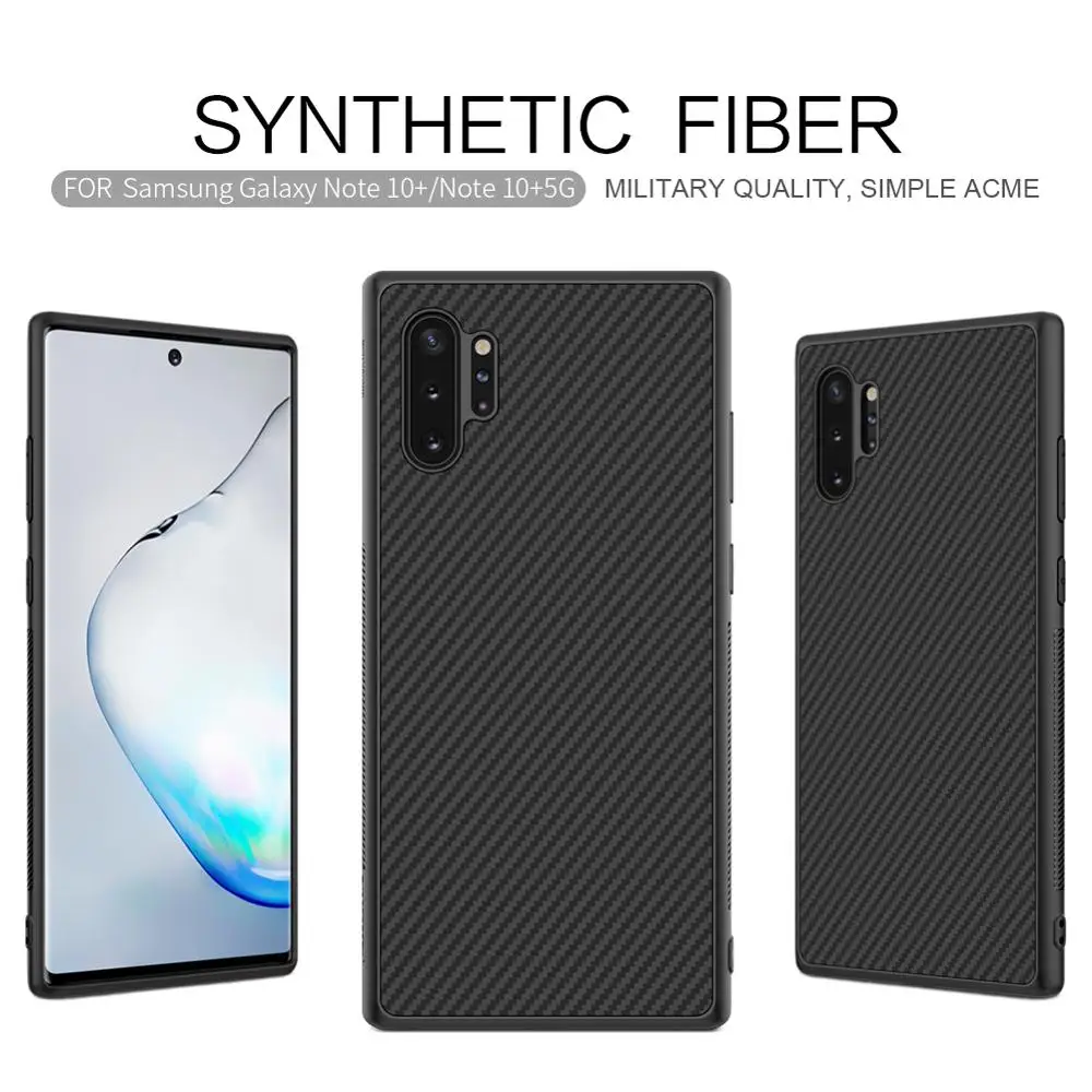 

10pcs/lot Nillkin Case For Samsung Galaxy Note 10 plus Synthetic Fiber Hard Carbon Fiber PP Plastic For Note 10 plus 5G Case