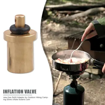 

1pc Brass Gas Refill Adapter Outdoor Hiking Camping Stove Gas Cylinder Gas Tank Accessories Filling Butane Canister