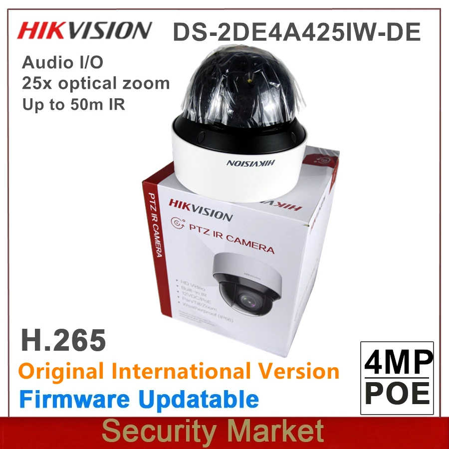 Original Hikvision PTZ DS-2DE4A425IW-DE 4-inch 4MP IP66 IR surveillance 25X POE Powered by darkfighter Network Speed Dome | Безопасность