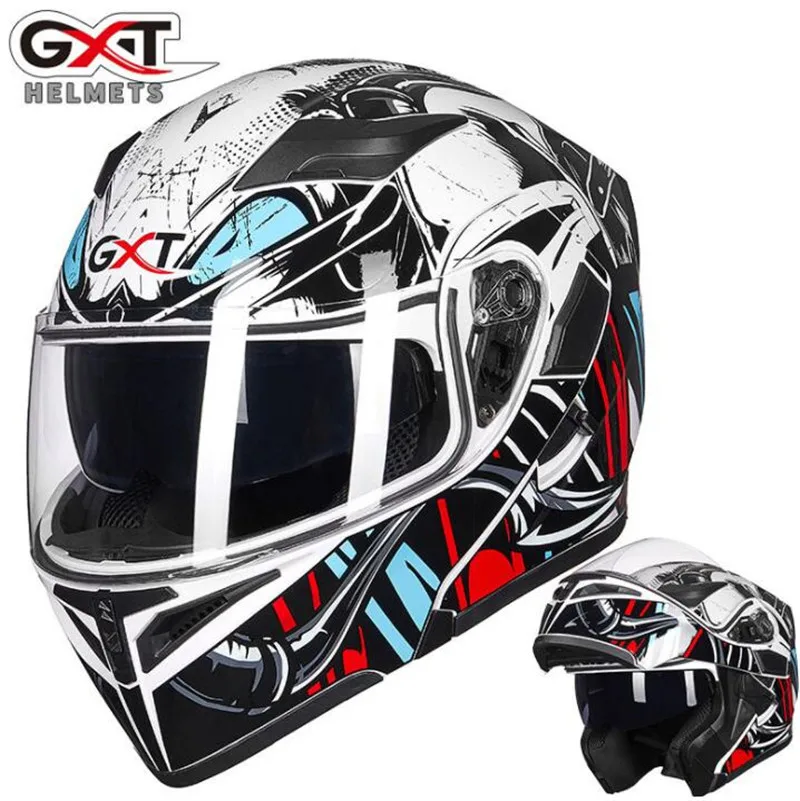GXT мотоциклетный шлем флип-ап шлем для мотокросса Capacete da Motocicleta мотошлем шлем Doublel объектив гоночный шлем для верховой езды - Цвет: Colour 14