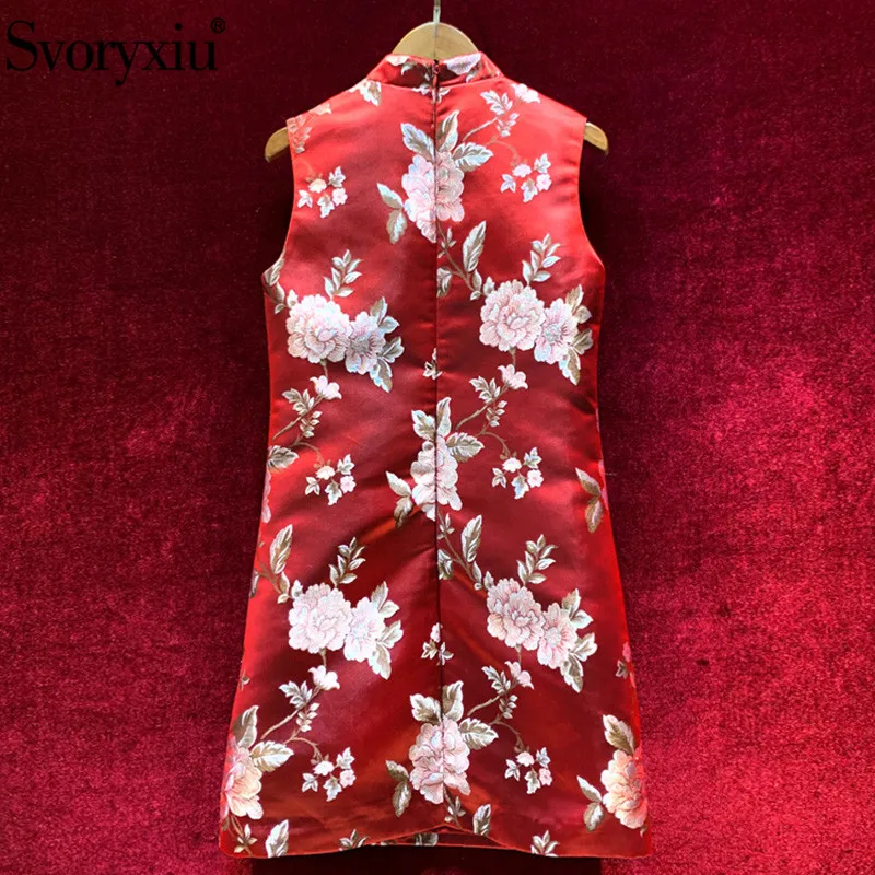 Svoryxiu Designer Autumn Winter Vintage Red Mini
