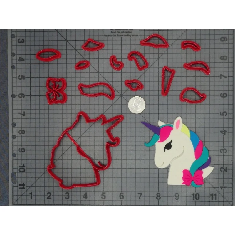 Cute Animal Unicorn Made 3D Printed Fondant Cupcake Decorating Tools Cookie Cutter Set Cake Kitchen Accessories