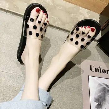 

Slippers Women 2020 Summer Flat platform Home interior Slippers Transparent Beach Flip Flops Shoes Woman Slides ladies shoes