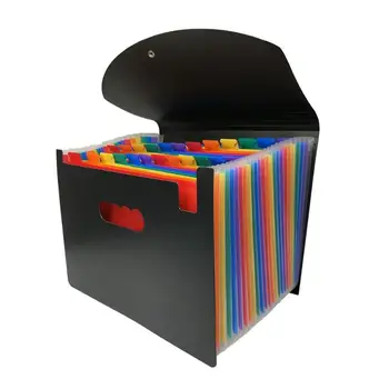 

Classified File Folder with Cover Plastic Expanding Document Holder Telescopic Desktop File Storage Rack Home Office Accessories