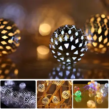 

20LEDs Bar Solar Light String Moroccan Ball Outdoor Waterproof Yard Bedroom