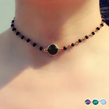 Модное зеленое и черное Кристальное ожерелье-чокер для женщин, очаровательное Женское Ожерелье