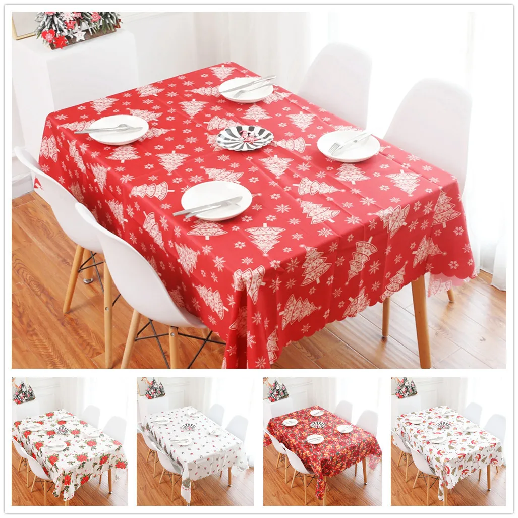 

Fabric Printed Tablecloth Christmas Table Decorations Christmas tablecloth Christmas Table cloth Polyester New Year Gift