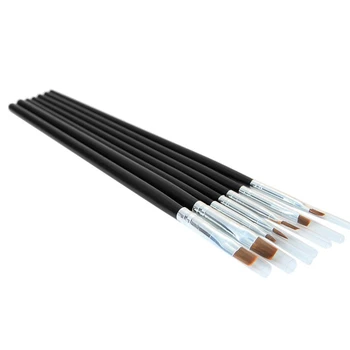 

7x Acrylic UV Gel Nail Brush Set Gel Brush Brush Nail Art Design Pen black