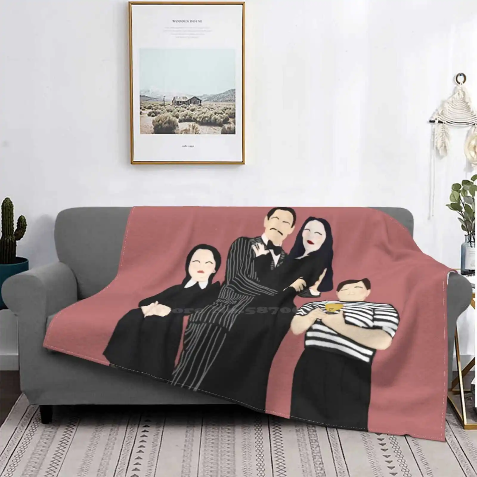 Addams Family Design Creativo Confortevole Coperta Di Flanella Calda Halloween Addams Morticia Witch Gomez Jday Addams Family