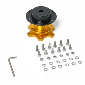 

Universal Quick Release Hub Auto Steering Wheel Aluminum Alloy Gold With Screw