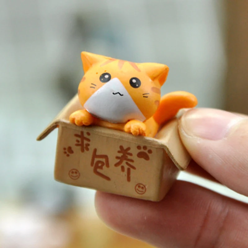 1PC Cute Mini Cat Ornament Garden kitten Ornament Gift for Kids Children Baby Room Decoration Toy Miniature Figurines Home Decor