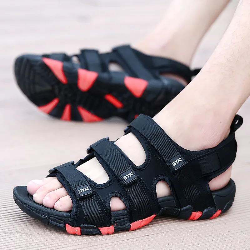 

Summer Men Sandals Hook&loop Men's Summer Shoes Outdoor Opentoe Sandals 2020 Fashion Waterproof Casual Beach Shoes Size:39-44