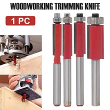 

1PC 1/4" 6.35MM Shank Milling Cutter Wood Carving End Dual Flutes Ball Bearing Flush Router Bit Straight Shank Trim Woodworking