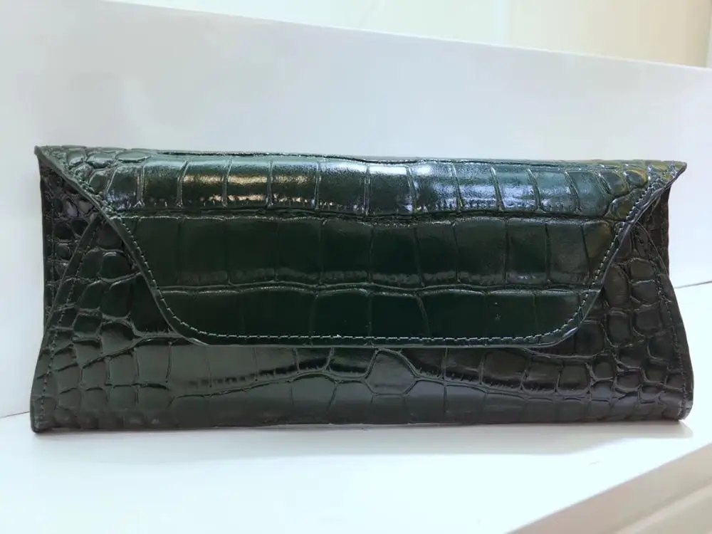 Crocodile Green Модные клатчи стиль женский клатч кошелек из змеиной кожи Сумка Высокое качество конверт клатч женский кошелек - Цвет: Crocodile Green