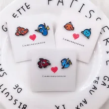 EUPNHY милые Дори и Немо В поисках Немо серьги-гвоздики для женщин пирсинг предотвращает аллергию серьги-гвоздики ювелирные изделия аксессуары