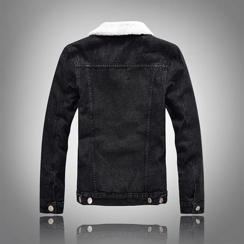 CYSINCOS, зимняя мужская куртка и пальто, теплая флисовая джинсовая куртка, модная мужская джинсовая куртка s, верхняя одежда, мужская ковбойская куртка размера плюс 5XL, однотонная