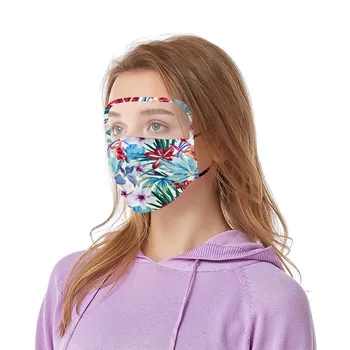 

4PC Washable Face Mask For Women Dustproof Outdoor Face Protective Face Mask With Eyes Shield Goggles Protective Masks masque A5