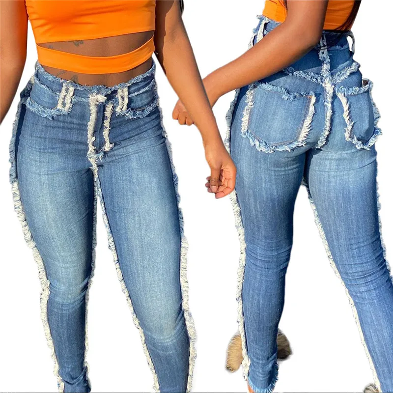 

Hot Sale High Waist Jeans Women Pencil Jeans Stretch Skinny Casual Korean Pencil Pants Overalls Trousers Wholesale Dropshpping