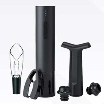 

CLITON 4 in 1 Electric Wine Bottle Opener Set Corkscrew Foil Cutter Decanter Automatic Bottle Opener One-click Open USB Charging