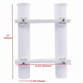 

2 Tube Fishing Rod Holder ABS Plastic Boat Yacht Spinning Storage Rack Durable Pro 2 Place Rod Storage Rack Holder Fishing