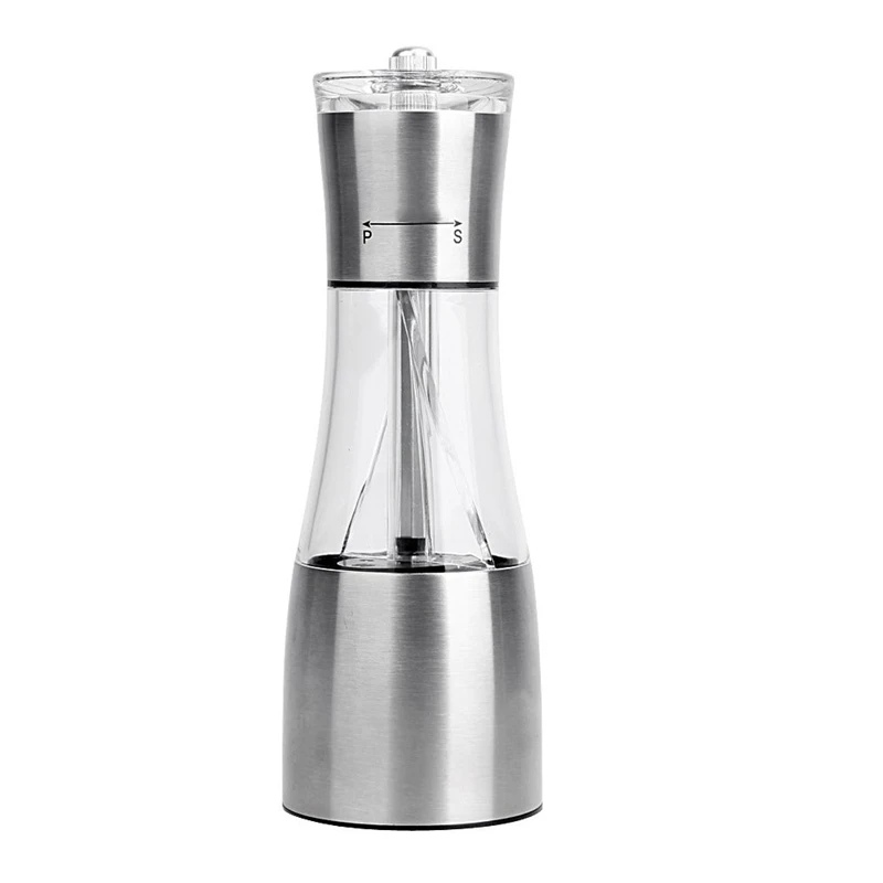 2 In 1 Stainless Steel Manual Dual Salt Pepper Grinder Black Mill Bottle | Дом и сад