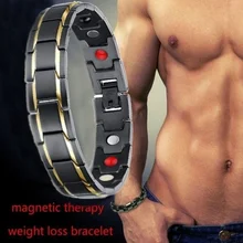 Потеря веса круглый черный камень магнитотерапия браслет Здоровье и гигиена магнитное гематитное растягивающееся кольцо для мужчин и женщин сжигание жира