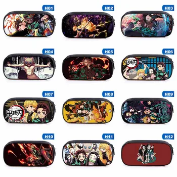 

Demon Slayer: Kimetsu No Yaiba Multi-function Pencil Case Cartoon Creative High-capacity Pencil Case Double-sided Stationery Box