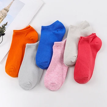 

10 Pairs/set Multicolor Sock Women Spring Summer Casual Solid Color Boat Socks Breathable Ankle Socks For Femme