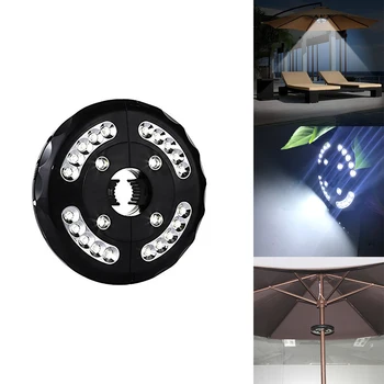 

Portable Umbrella Night Lamp 28LED Camping Light Outdoor Tent Patio Yard Umbrella Pole Lamp Silver Garden Lantern