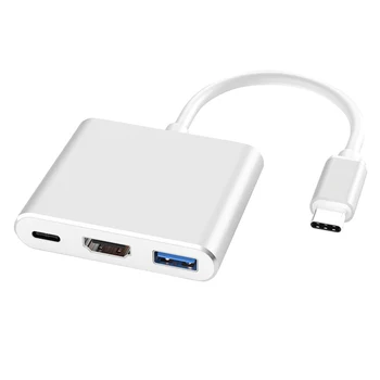 

3 in 1 Type-C Adapter USB3.1 PD HDMI USB3.0 Laptop Phone Tablet Converter for Apple Macbook
