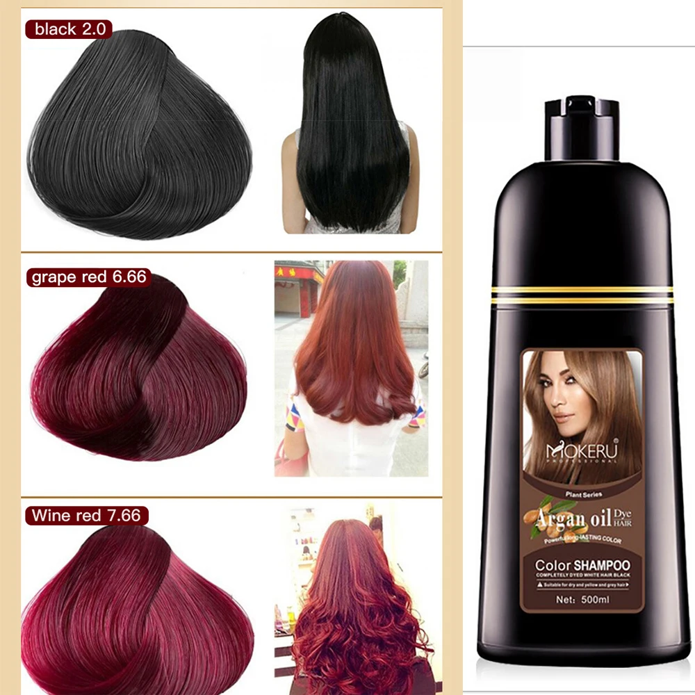 H2126fc8f340a4181aab65e3bb75dcf8ep Beauty-Health Natural Argan Oil Essence Instant Hair Dye Shampoo