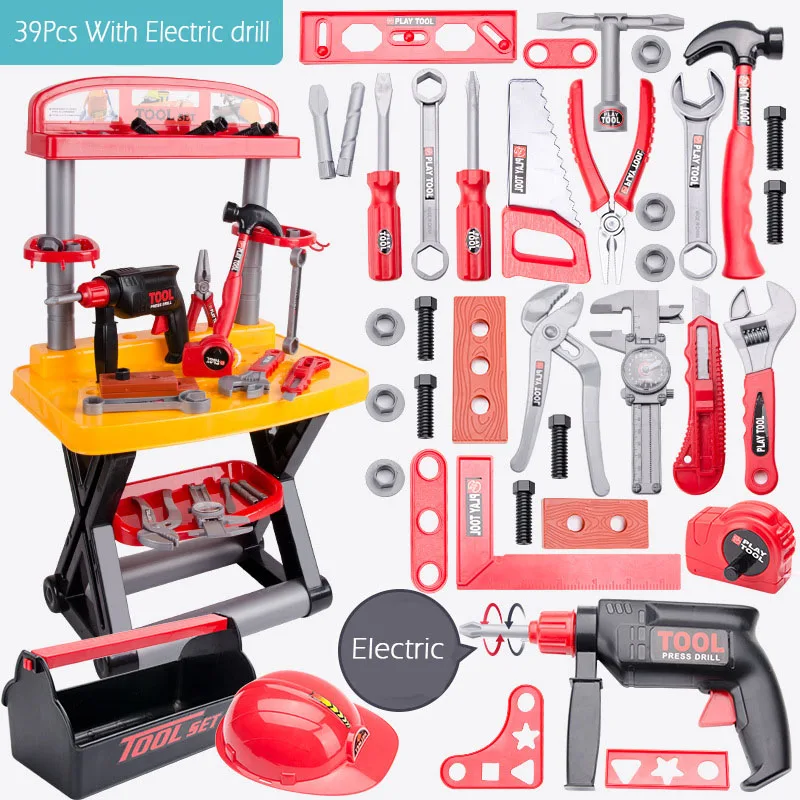Инструменты для ремонта детей и мальчиков верстак электрическая дрель молоток