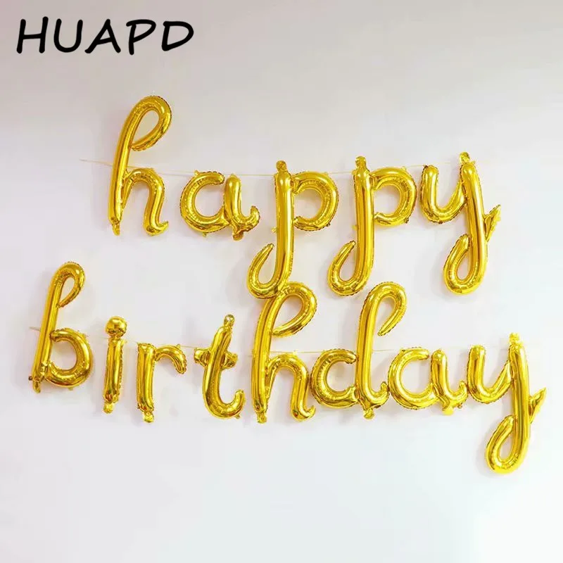 13pcs/lot 18inch Rose Gold Happy Birthday letter Foil balloons Adult Baby Birthday Party Decor Supplies Alphabet Air Banner