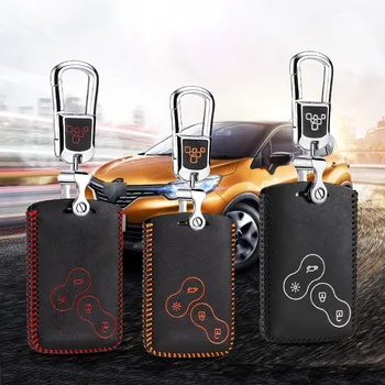 

Brand New High quality Genuine Leather Remote Control Car Key Case wallet Bag Cover For Renault Koleos/ Megan