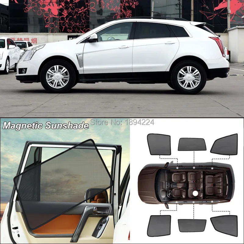 

Car Side Windows Magnetic Sun Shade UV Protection Ray Blocking Mesh Visor For Cadillac SRX